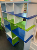 1960's Blue / Green / White Laminate Shelf Unit