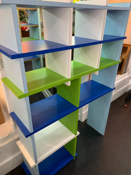 1960's Blue / Green / White Laminate Shelf Unit