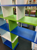 1960's Blue / Green / White Laminate Shelf Unit