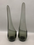 Viking Glass Candle Holder Pair