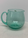 Blenko Glass #361-P Crackle Pitcher - Sea Green