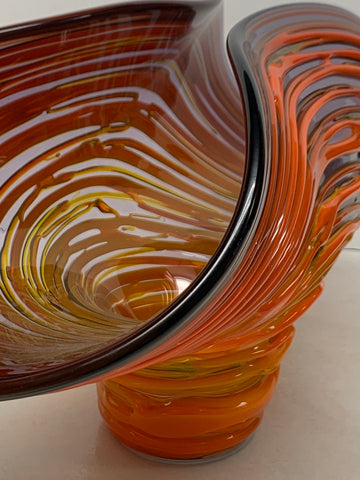 Blenko Glass Experimental "Clam" Bowl - Elderberry & PawPaw - 2019 - A+E